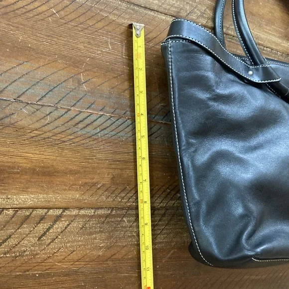 Women’s Ann Taylor Loft Leather Tote Bag Black - Picture 4 of 6